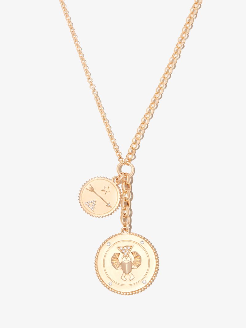 18k Yellow Gold Dream Protection Mixed Belcher Chain Diamond Necklace