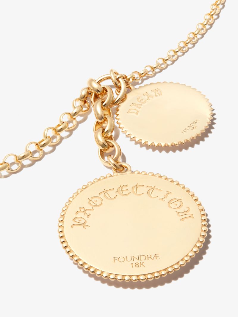 18k Yellow Gold Dream Protection Mixed Belcher Chain Diamond Necklace