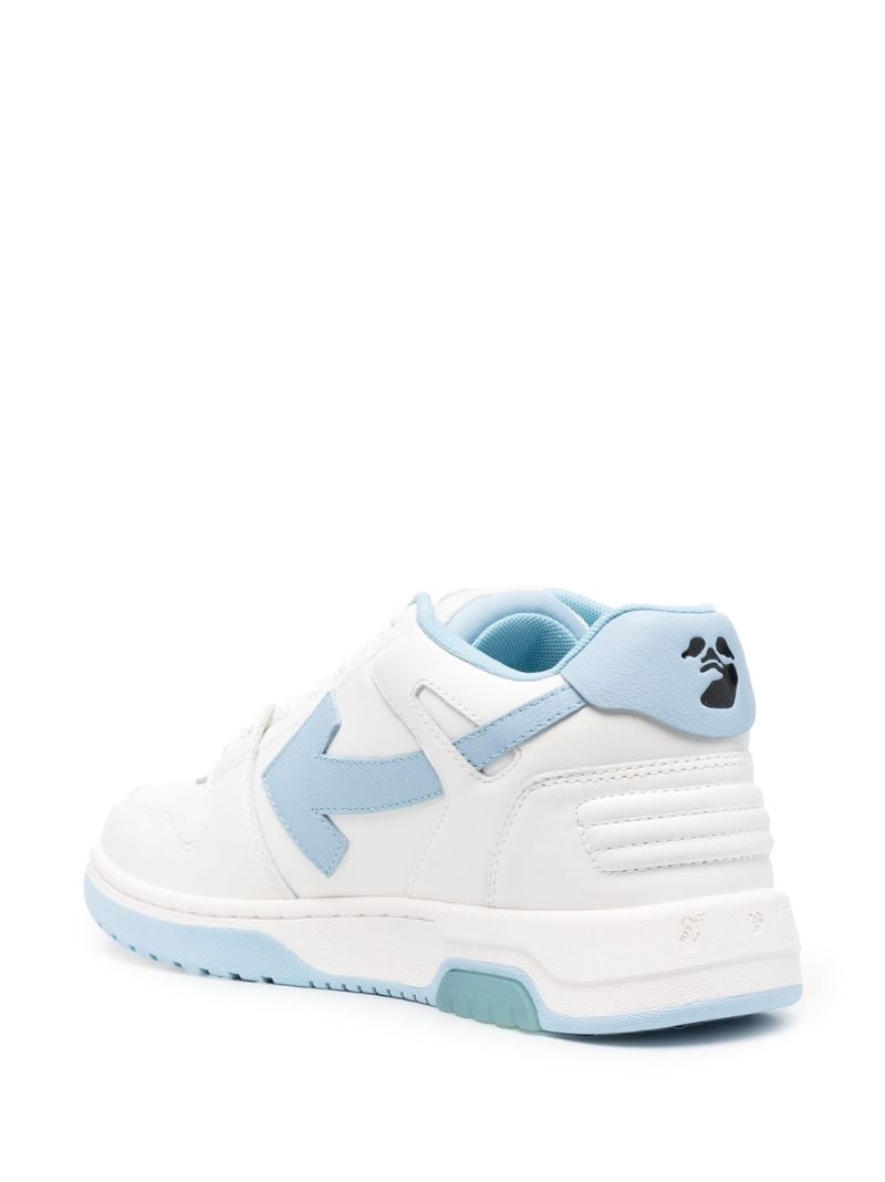 White and Blue Out of Office Leather Sneakers