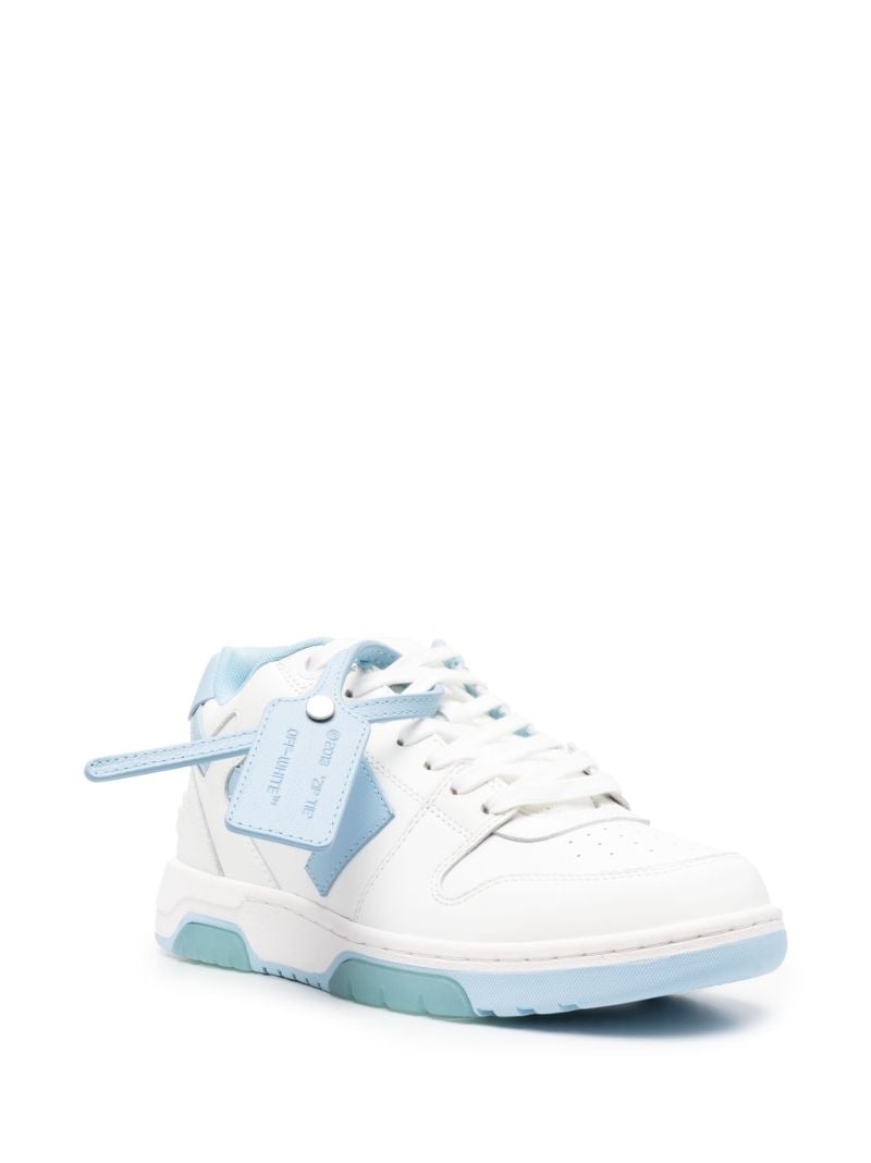 White and Blue Out of Office Leather Sneakers