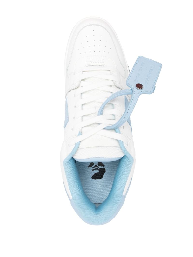 White and Blue Out of Office Leather Sneakers