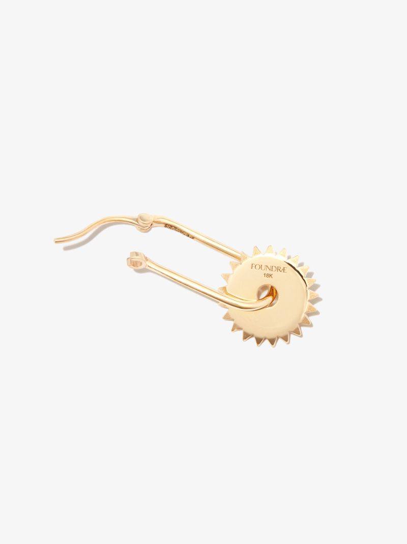 18k Yellow Gold Pave Small Chubby Fob Diamond Earring