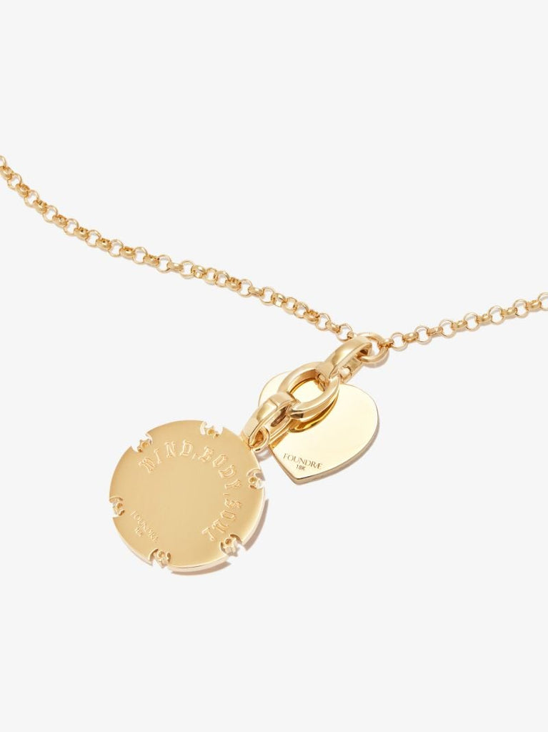 18k Yellow Gold Wholeness & Love Small Belcher Chain Diamond Necklace