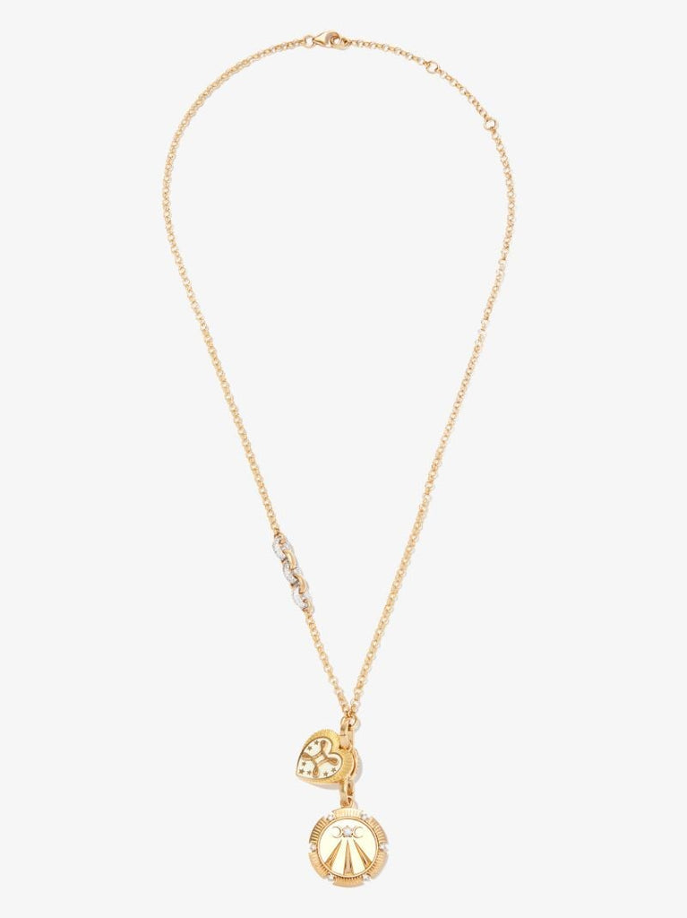 18k Yellow Gold Wholeness & Love Small Belcher Chain Diamond Necklace