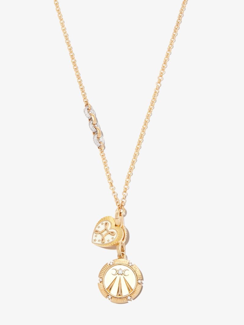 18k Yellow Gold Wholeness & Love Small Belcher Chain Diamond Necklace