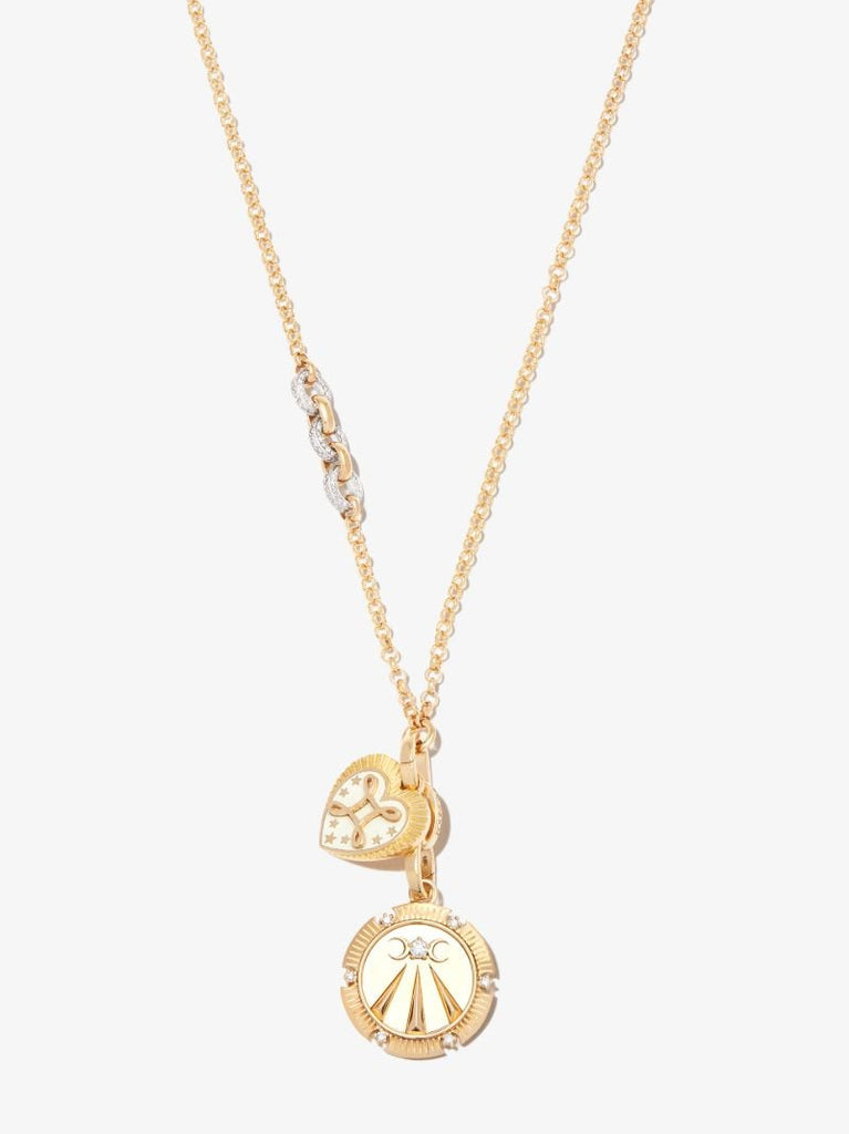 18k Yellow Gold Wholeness & Love Small Belcher Chain Diamond Necklace