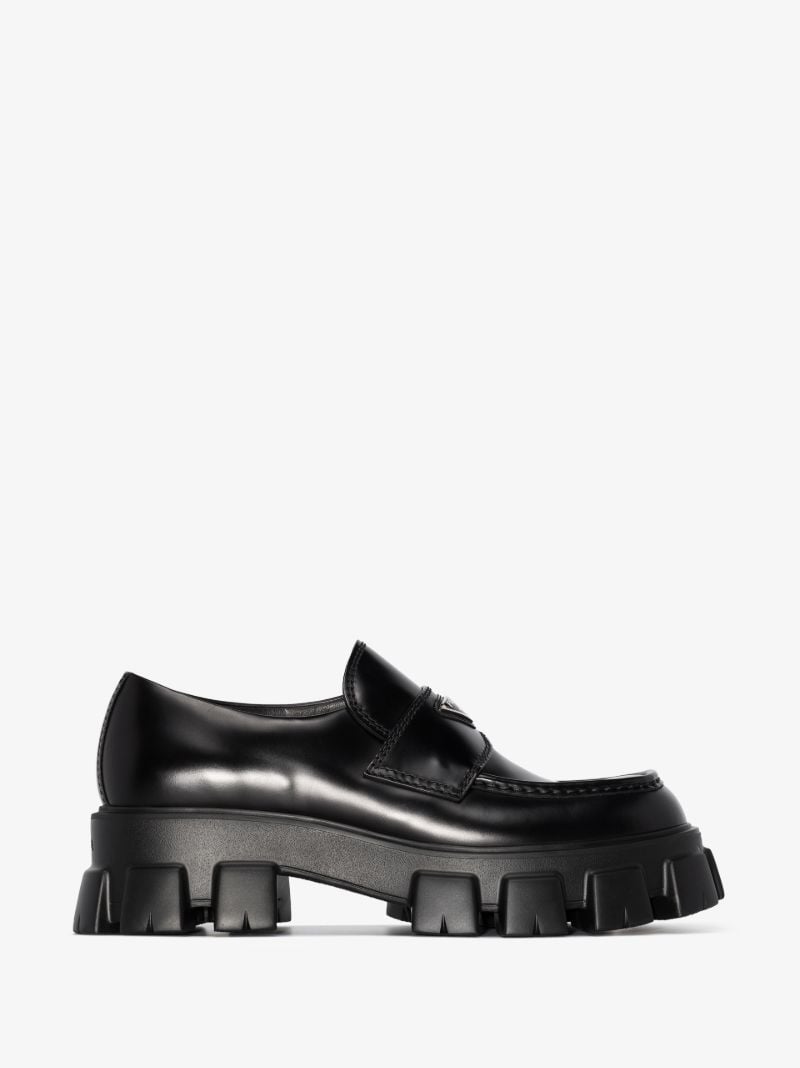 Black Monolith Leather Loafers