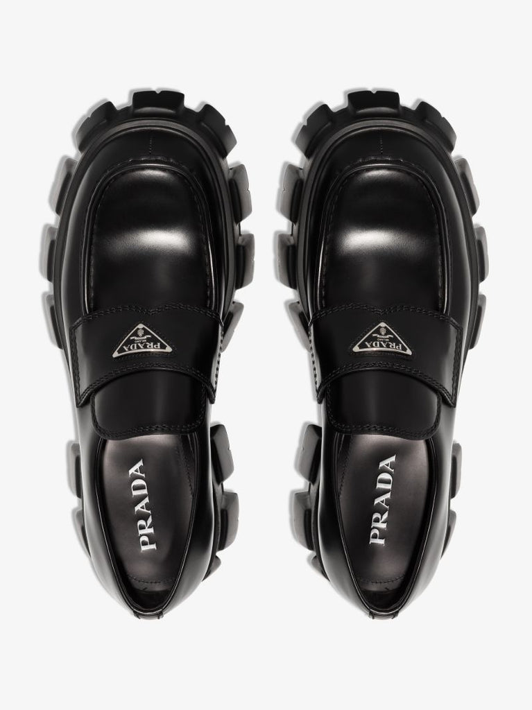 Black Monolith Leather Loafers