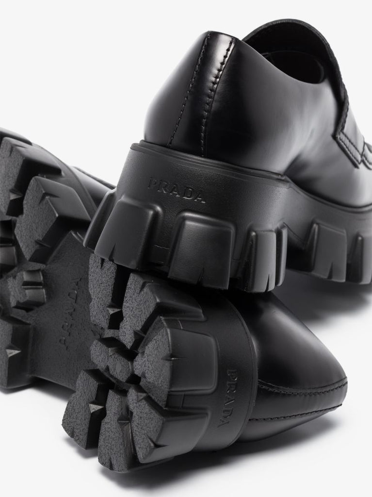 Black Monolith Leather Loafers