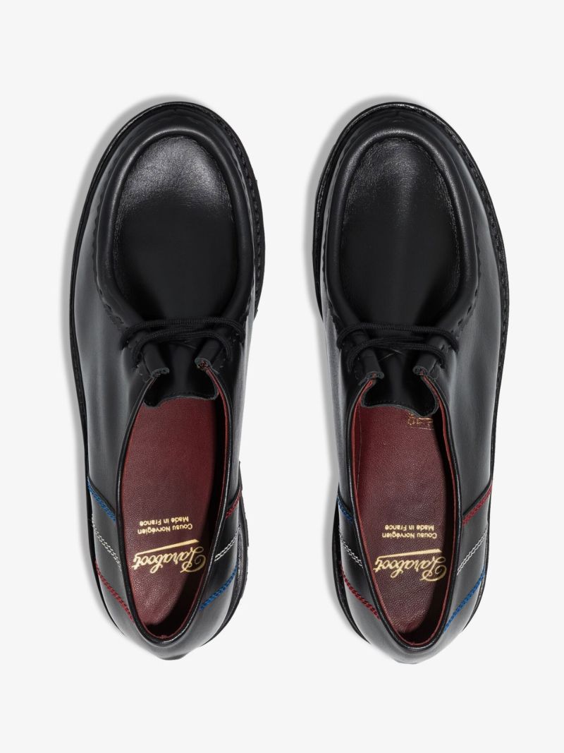 Black Morinza Embroidered Leather Shoes
