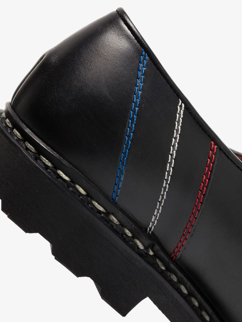 Black Morinza Embroidered Leather Shoes