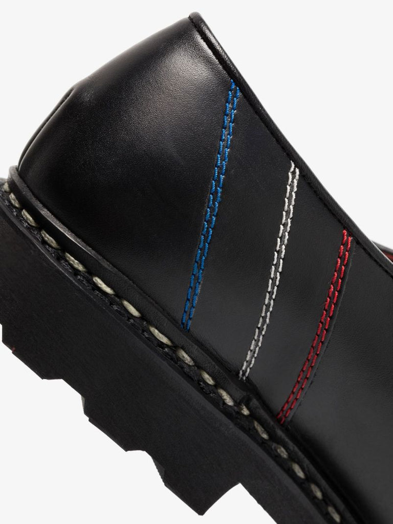 Black Morinza Embroidered Leather Shoes