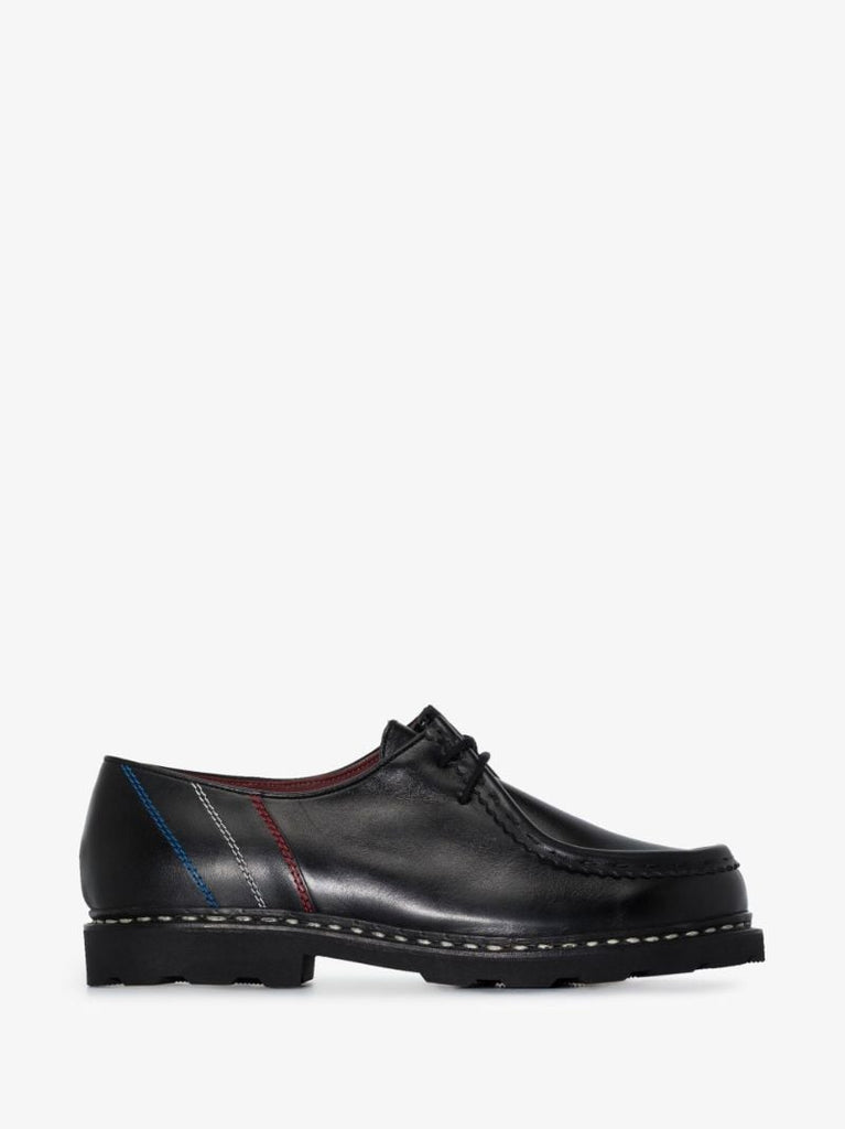Black Morinza Embroidered Leather Shoes
