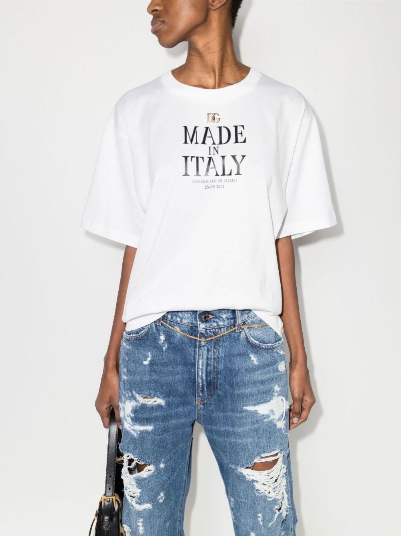 Made in Italy Print Cotton T-shirt