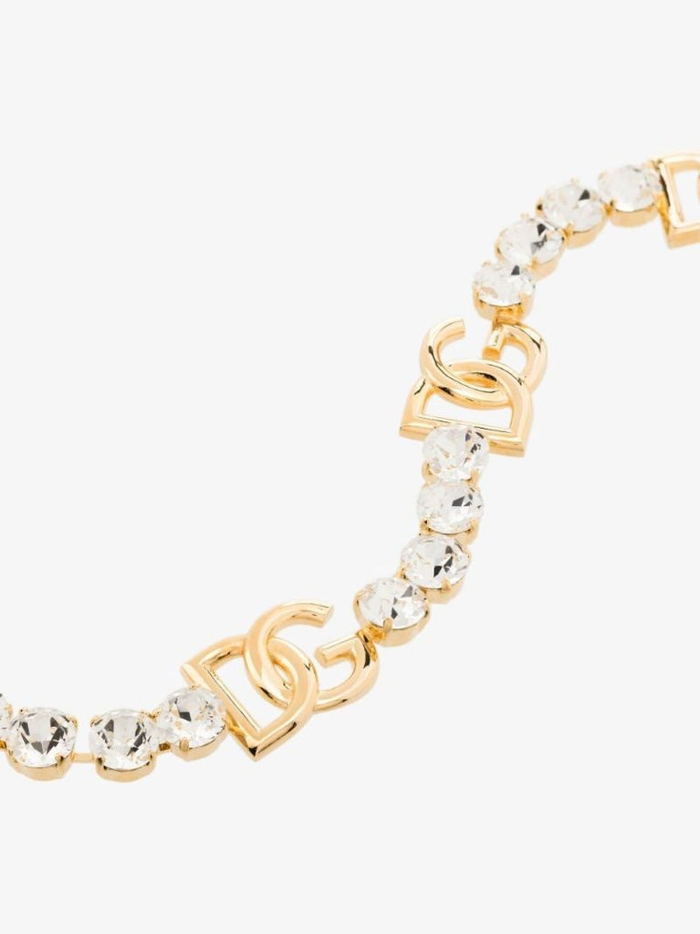 Gold-tone Logo Crystal Choker