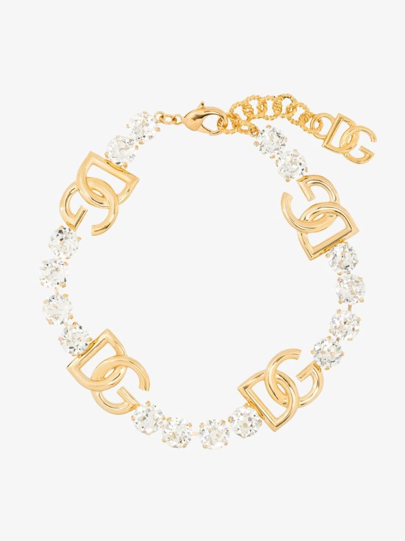 Gold-tone Logo Crystal Choker