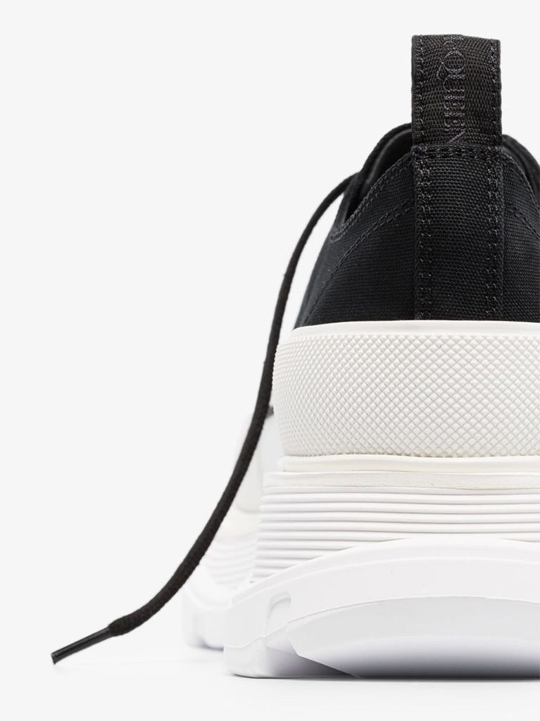 Black and White Tread Slick Sneakers
