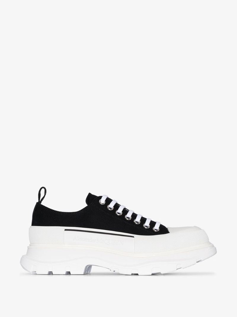 Black and White Tread Slick Sneakers