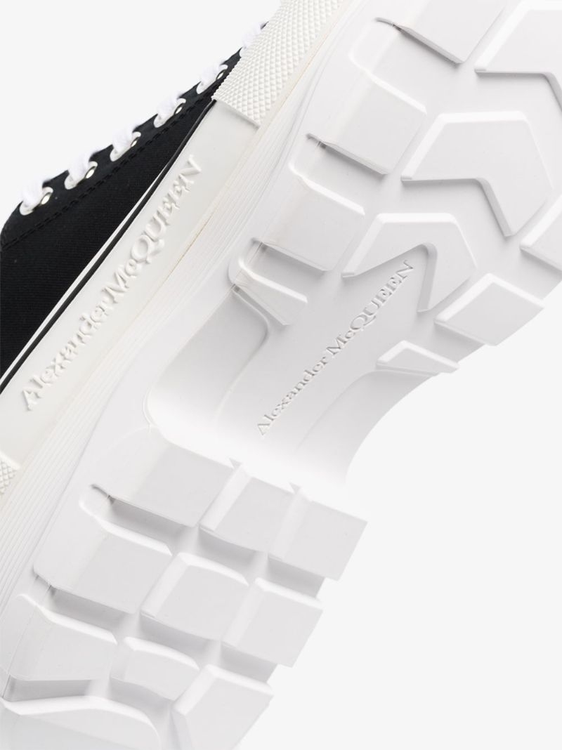 Black and White Tread Slick Sneakers
