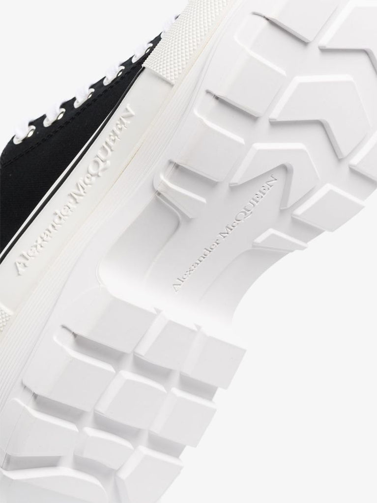 Black and White Tread Slick Sneakers