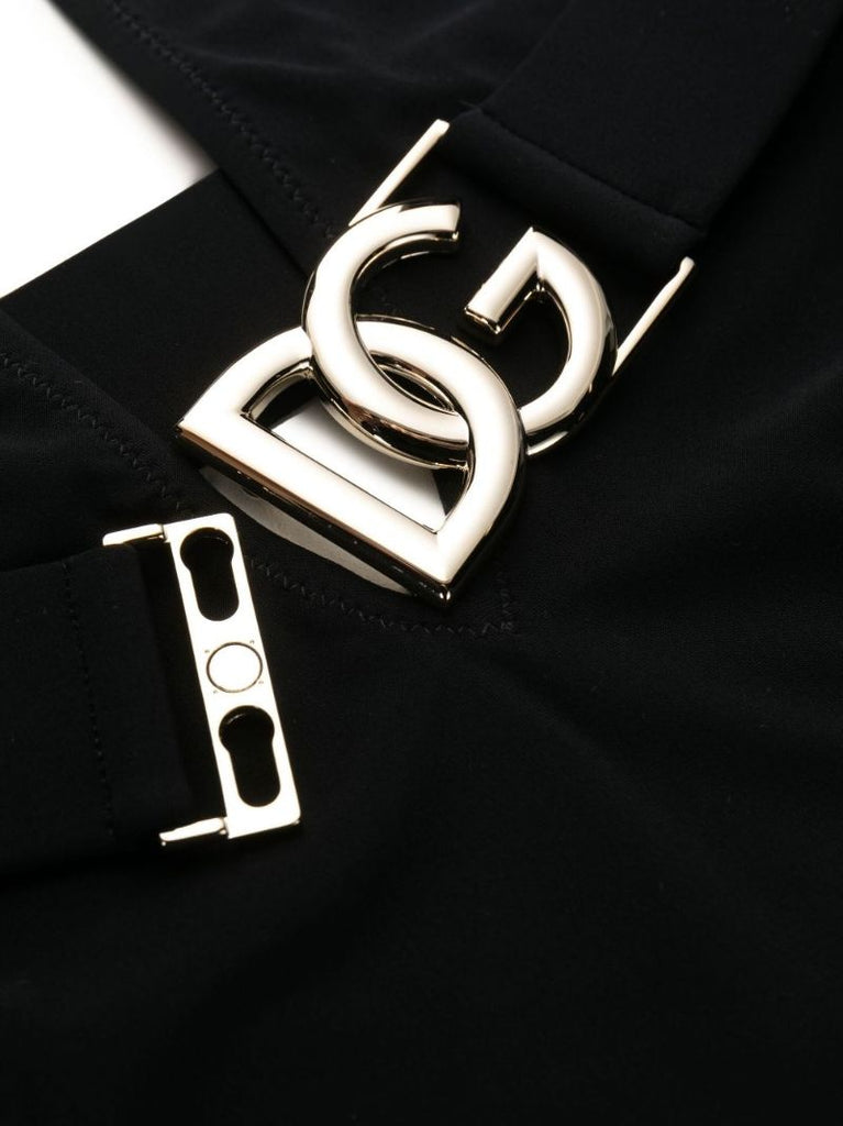 Black Logo Plaque Swimsuit