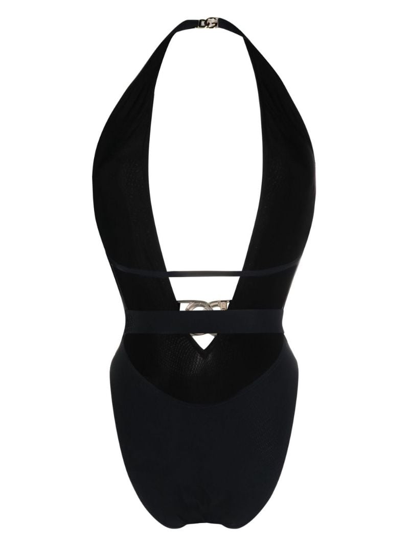 Black Logo Plaque Swimsuit