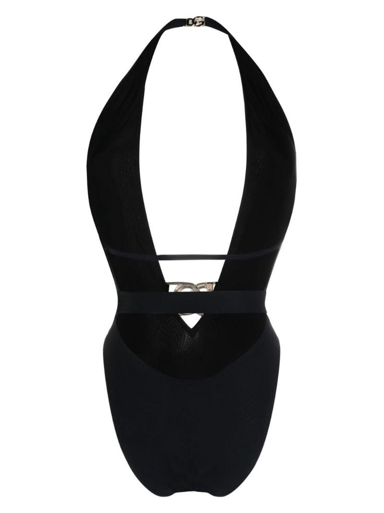 Black Logo Plaque Swimsuit