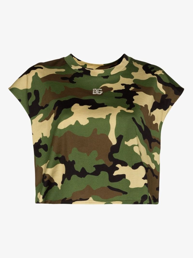Logo Camouflage Print Cotton Tank Top