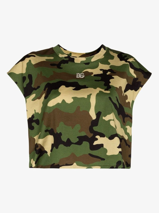 Logo Camouflage Print Cotton Tank Top
