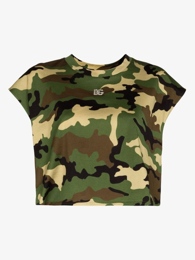 Logo Camouflage Print Cotton Tank Top