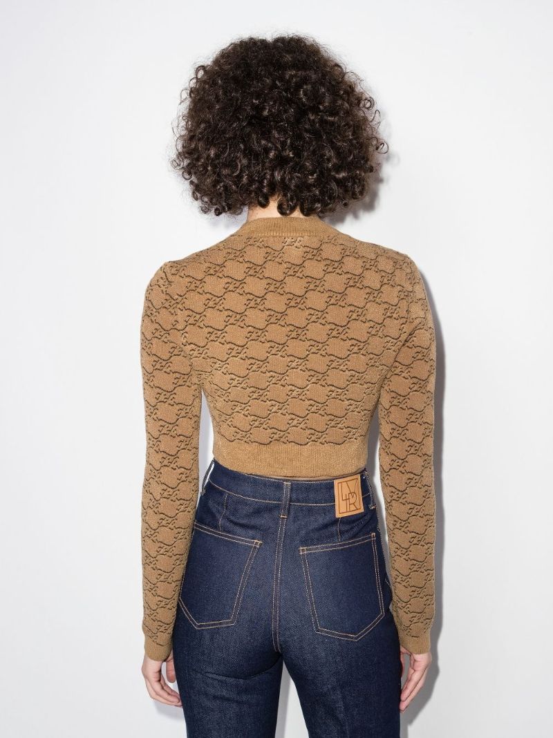 Ff Karligraphy Jacquard Cropped Cardigan