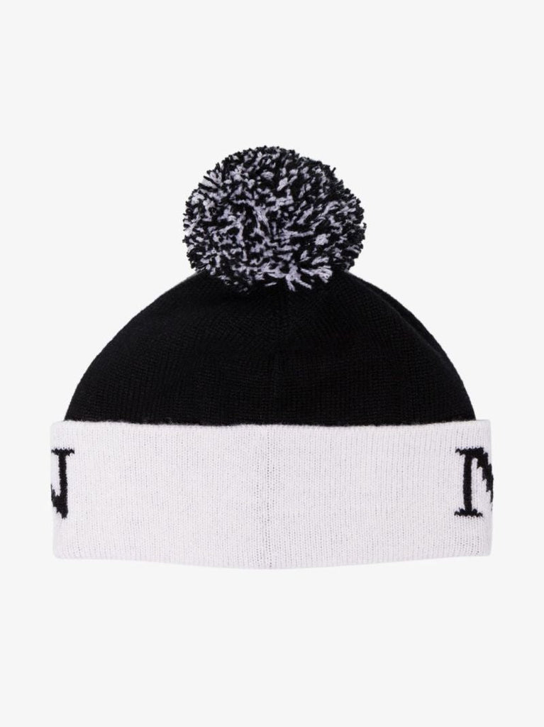Black Logo Wool Beanie Hat