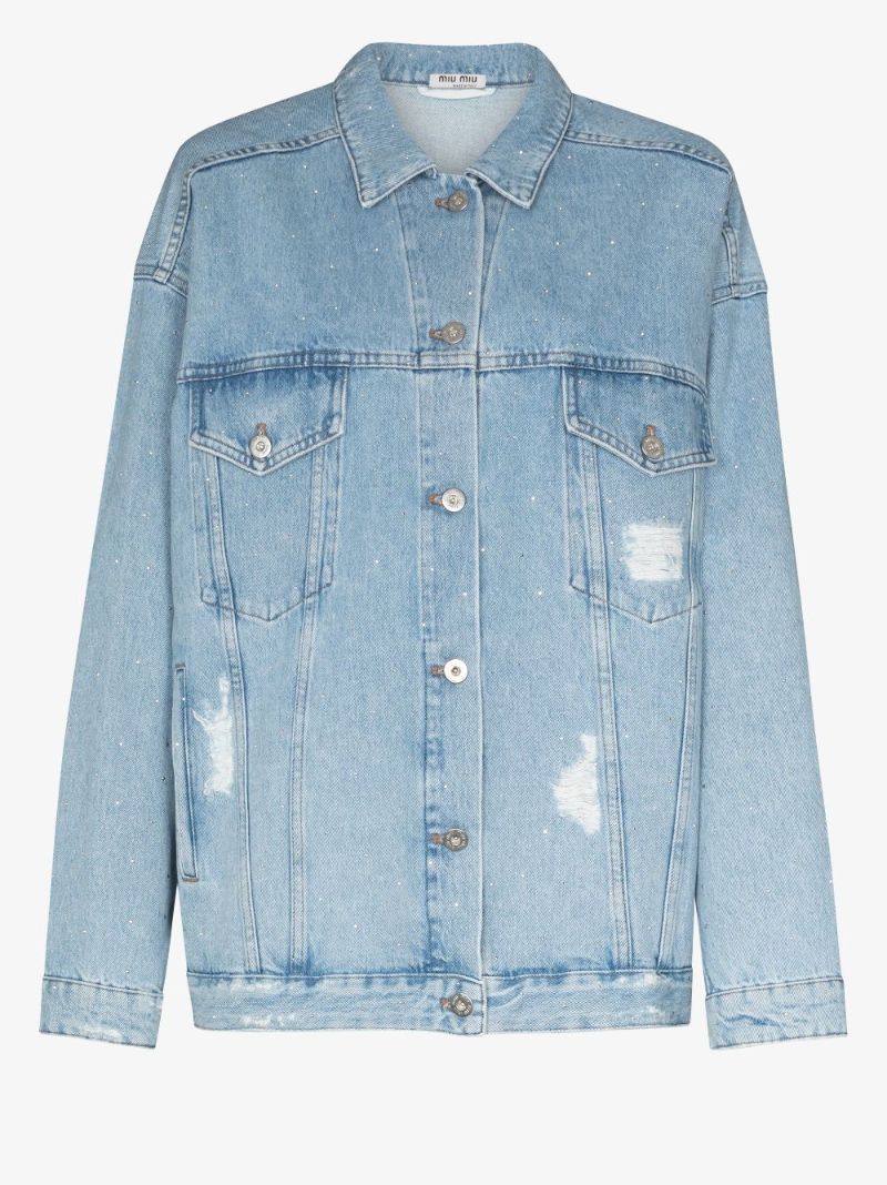 Embellished Oversized Denim Jacket