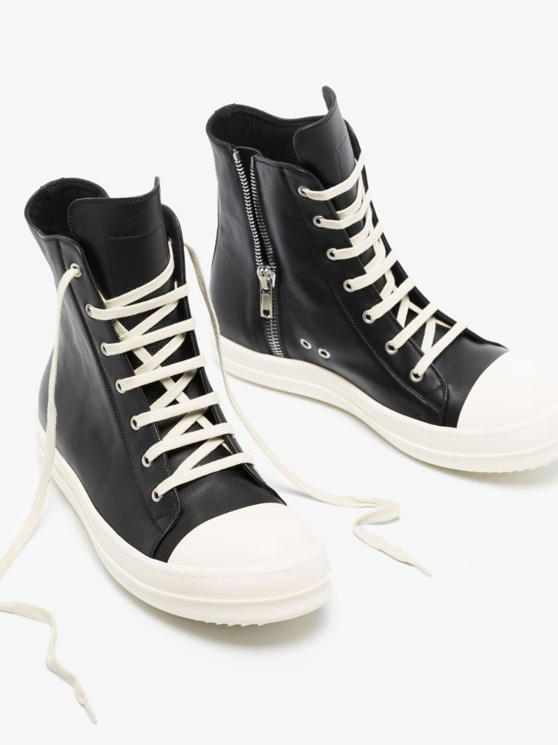 Black Fogachine High-top Leather Sneakers
