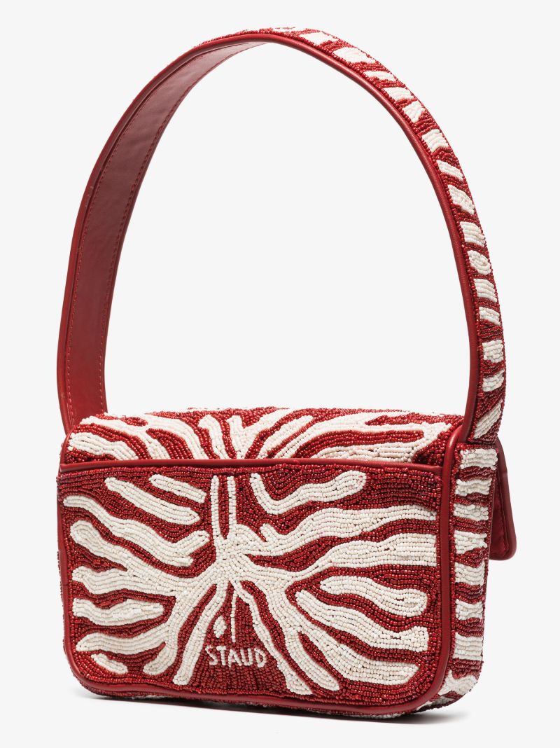 Red Tommy Beaded Shoulder Bag