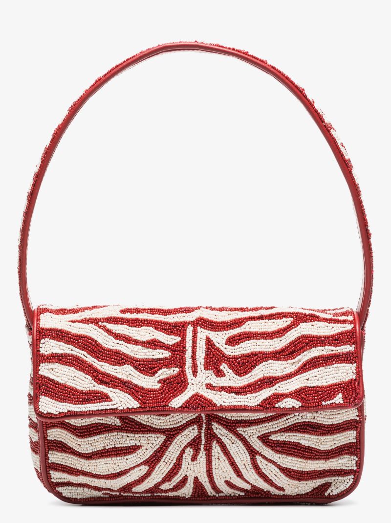 Red Tommy Beaded Shoulder Bag