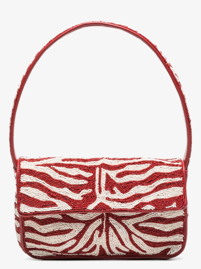Red Tommy Beaded Shoulder Bag