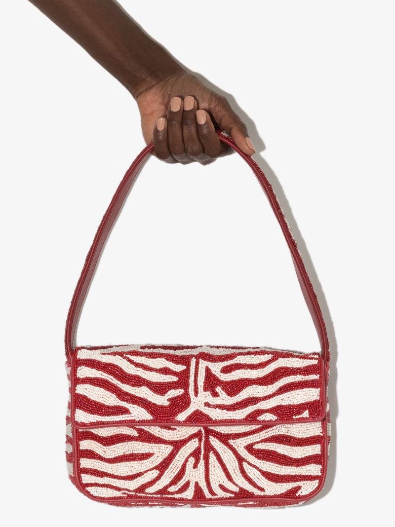 Red Tommy Beaded Shoulder Bag