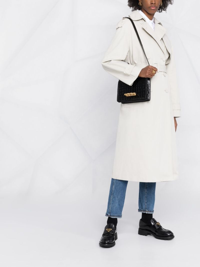 Black the Four Ring Leather Cross Body Bag