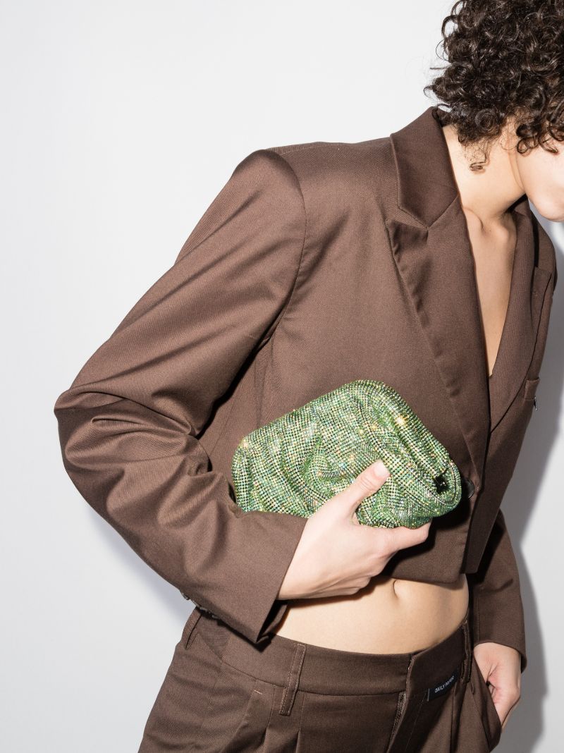 Green Venus La Petite Crystal Clutch Bag