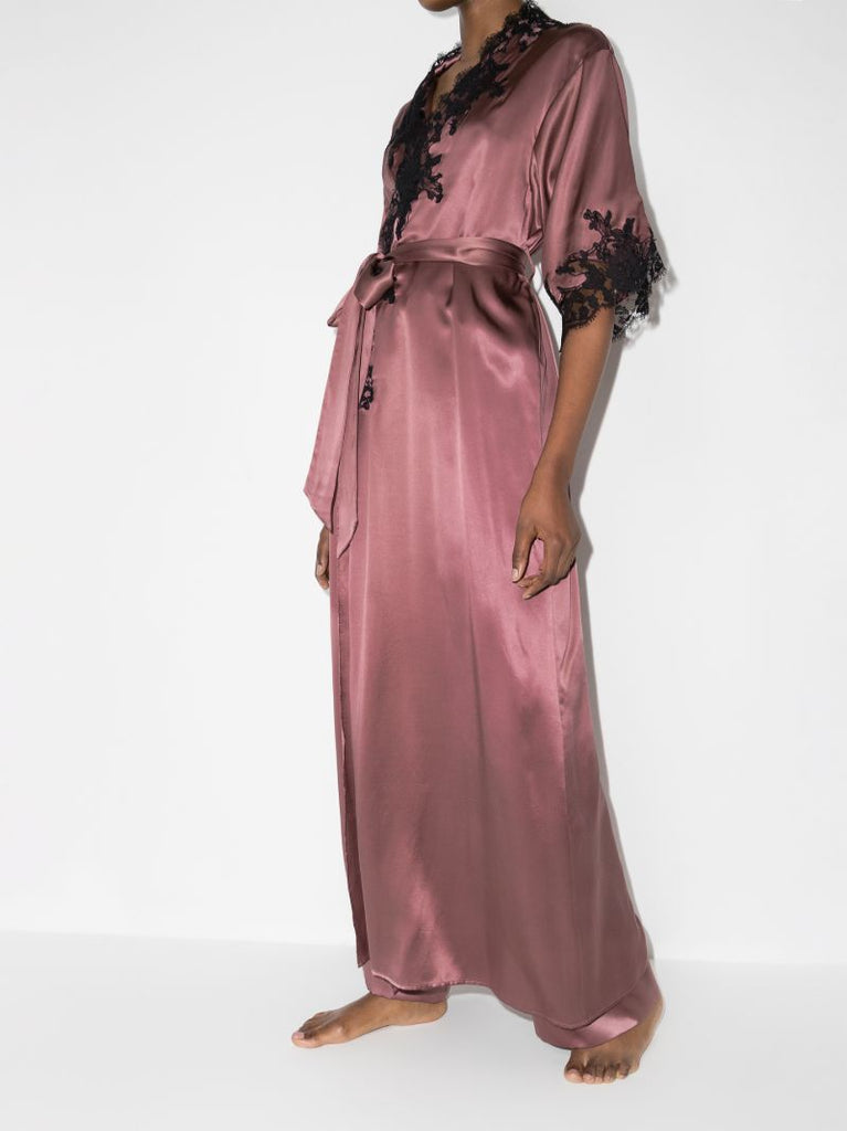 Orchid Long Silk Robe