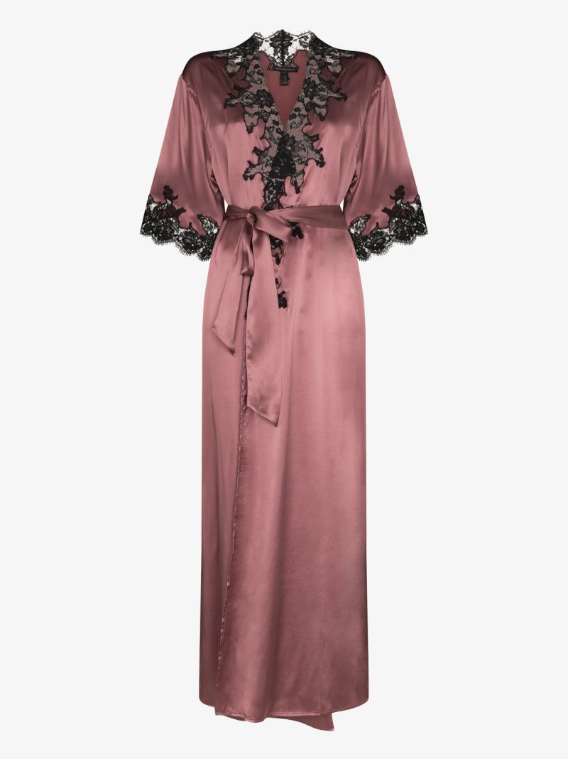 Orchid Long Silk Robe
