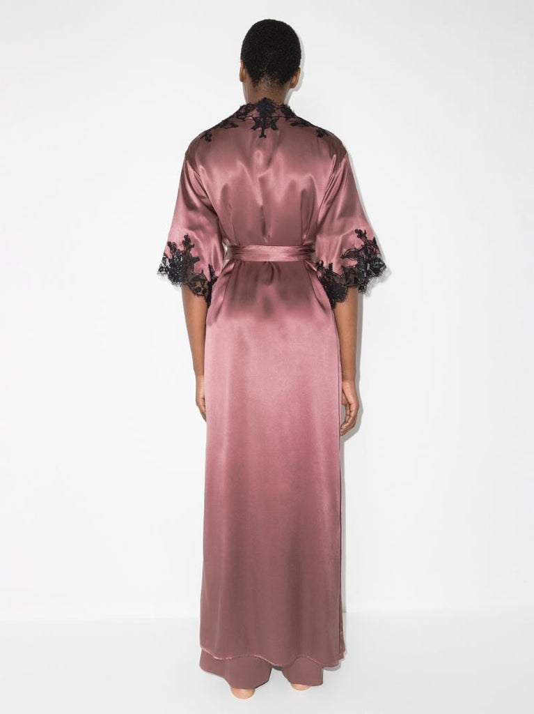 Orchid Long Silk Robe