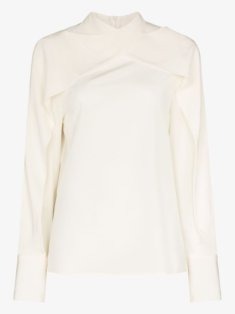 Bailie Draped Silk Blouse