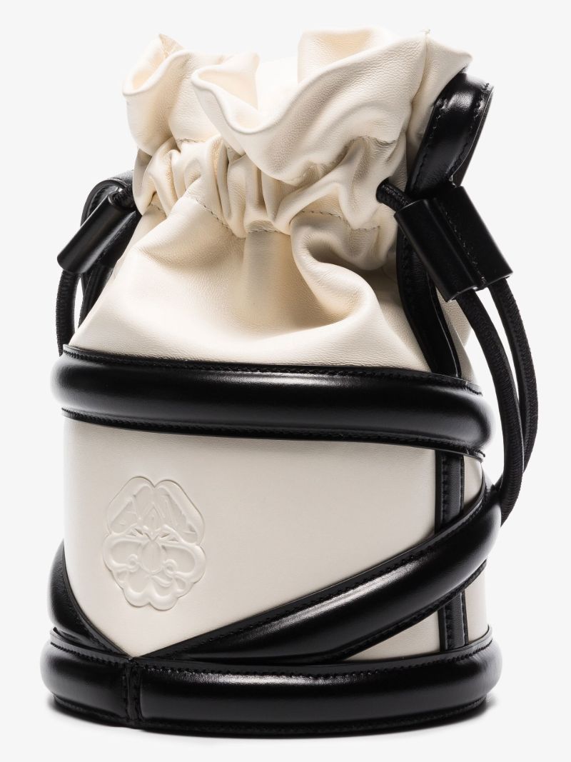 White the Soft Curve Leather Shoulder Bag