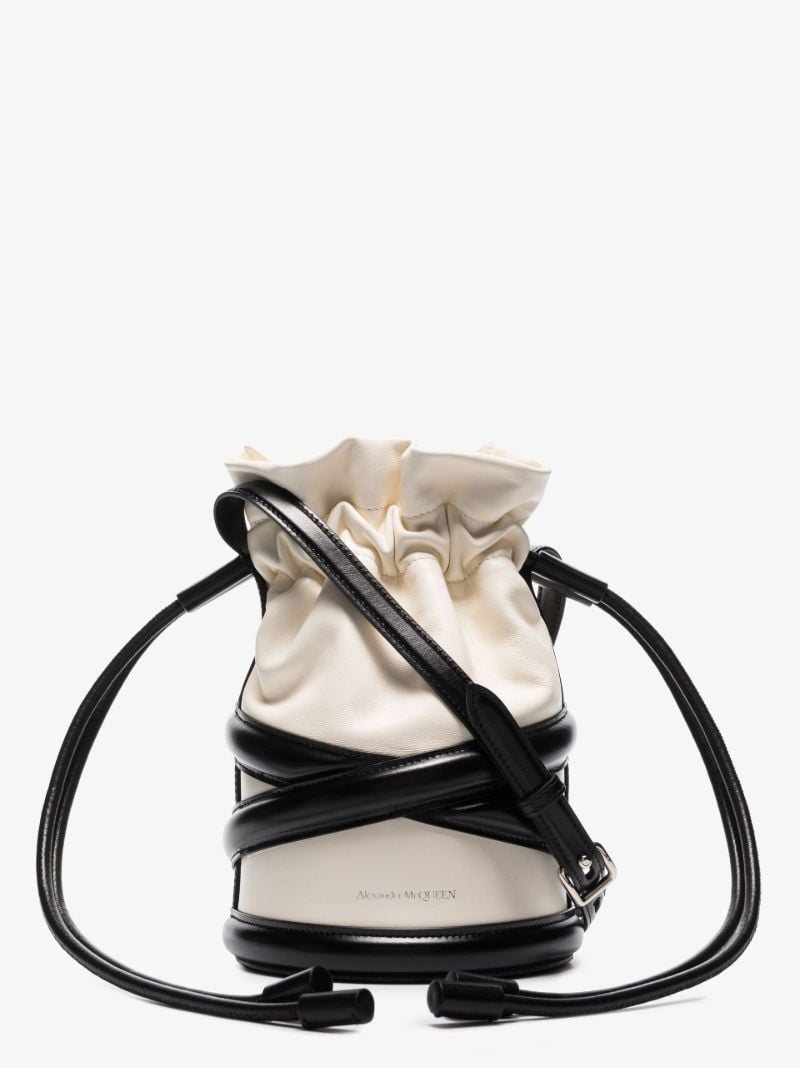 White the Soft Curve Leather Shoulder Bag