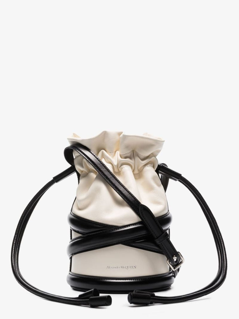 White the Soft Curve Leather Shoulder Bag