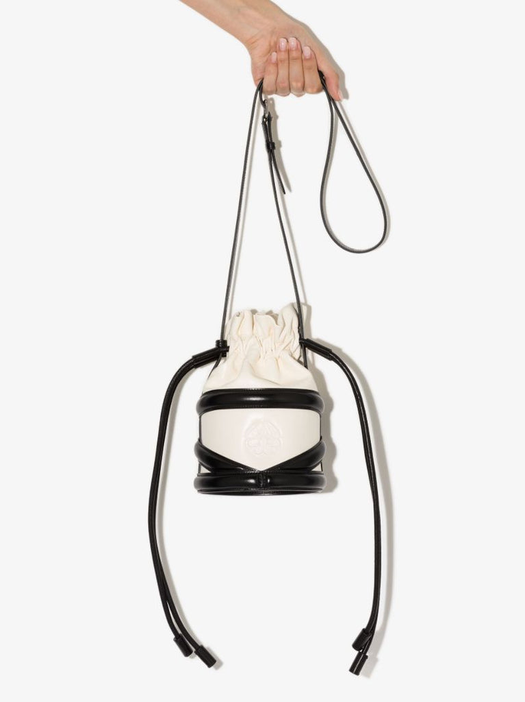 White the Soft Curve Leather Shoulder Bag