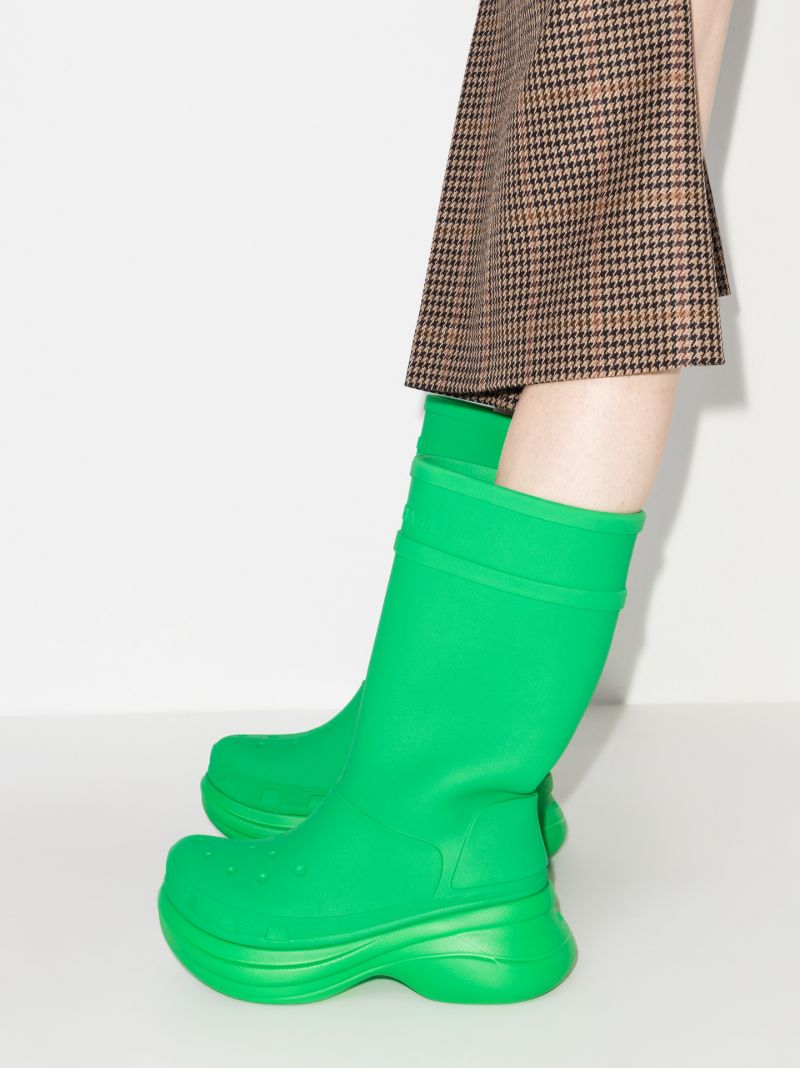 X Crocs Green Wellington Boots