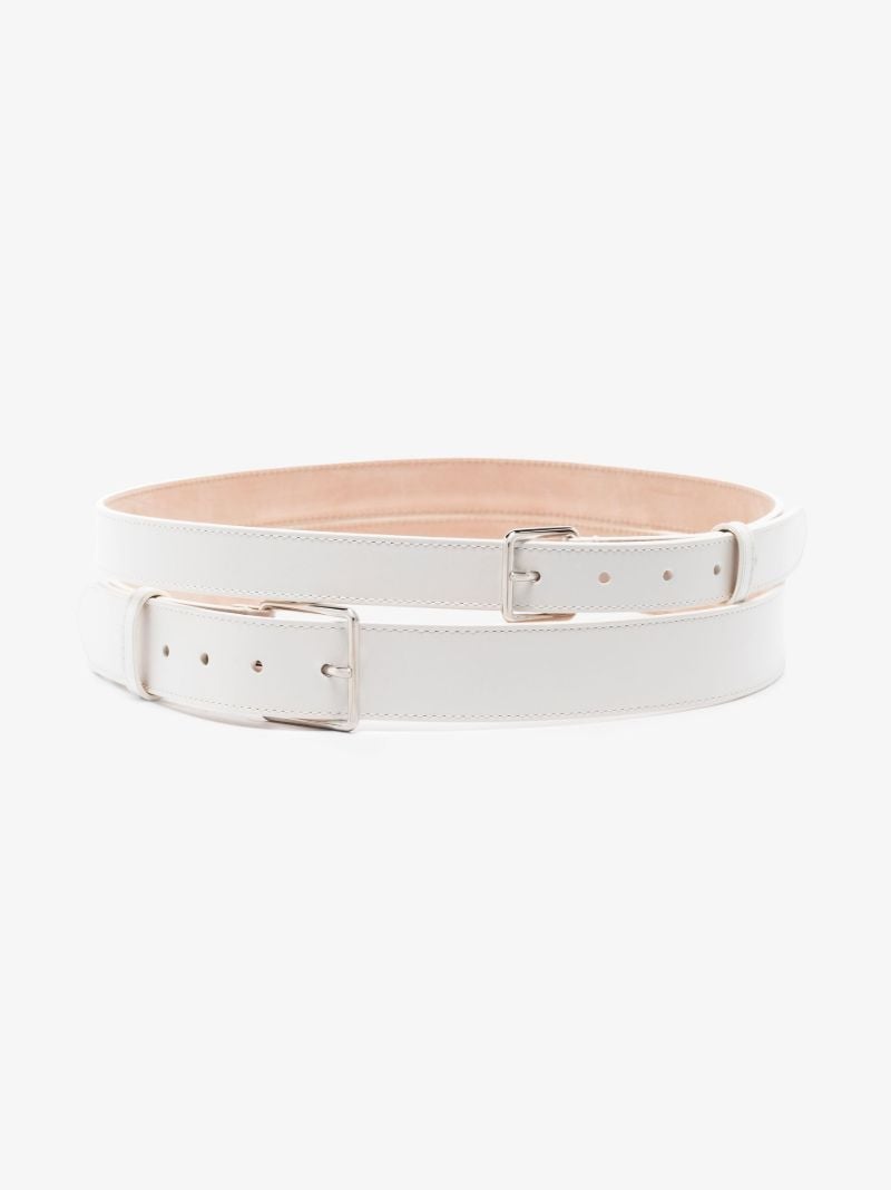 White Leather Waist Belt